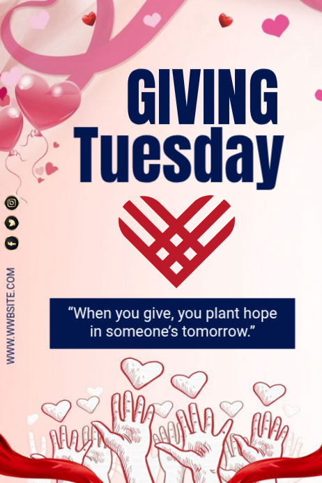 White Giving Tuesday Posters Template | PosterMyWall