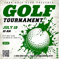 White Typographic Golf Tournament Instagram Post Instagram-opslag template