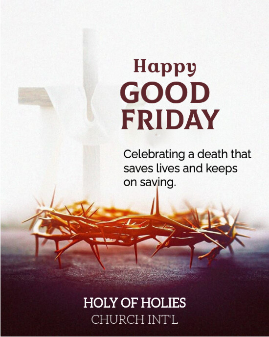 White Typographic Good Friday Background With White And Black Abstract  Background Instagram Portrai template