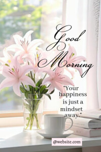 White Typographic Good Morning  Poster Плакат template