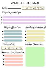 White Typographic Gratitude Journal A4 template