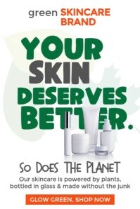 White Typographic Green Skincare Poster Template Póster