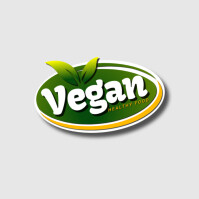 White Typographic Green Vegan With Leaf Logo 徽标 template