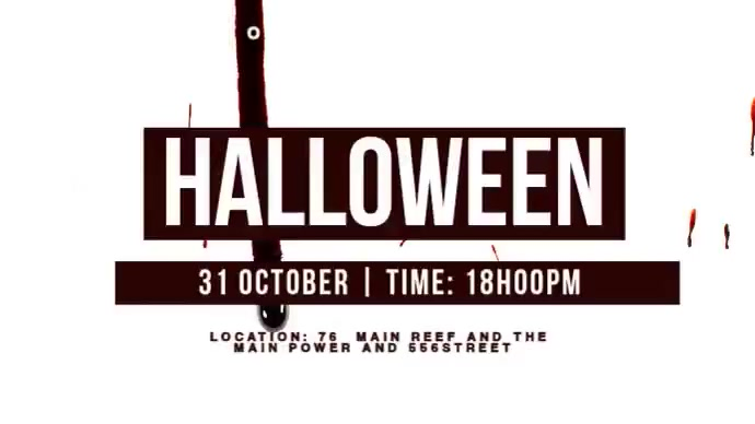 Plantilla de White Typographic Halloween Party Invitation Digital ...