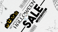 White Halloween Sale งานแสดงผลงานแบบดิจิทัล Template