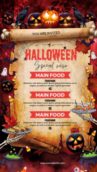 Коричневый Halloween Special Menu Instagram-verhaal Template