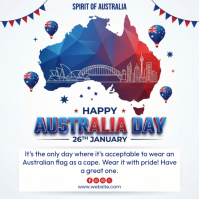 White Typographic Happy Australia Day Instagram Post Iphosti le-Instagram template