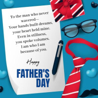 白色 Father's Day Celebration Instagram 帖子 Template