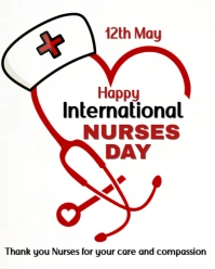 White Typographic Happy International Nurses Day Instagram Portrait template