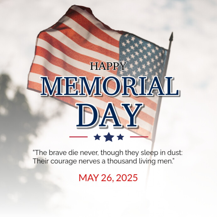 Copy of White Typographic Happy Memorial Day Celebration Wishes ...