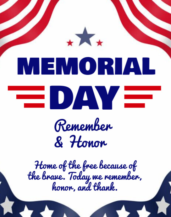 White Typographic Happy Memorial Day  Poster/wallboard 海报/墙板 template