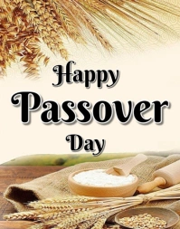 White Typographic Happy Passover  Poster/wallboard template