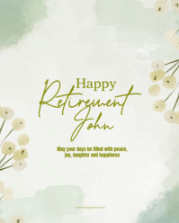 White Typographic Happy Retirement Design 2026 Instagram Portrait template
