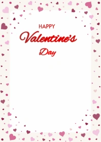White Typographic Happy Valentine’s Day  A6 template