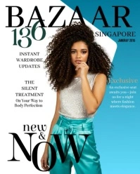 White Typographic Harper’s Bazaar-inspired Fashion Poster Design Instagram Portrait template