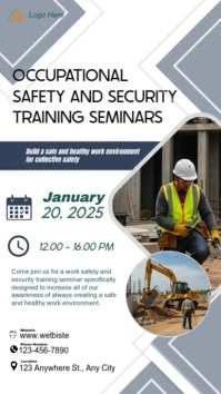 White Typographic Industrial Training Program Instagram Reel template