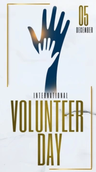 White Typographic International Volunteer Day  Instagram Story template