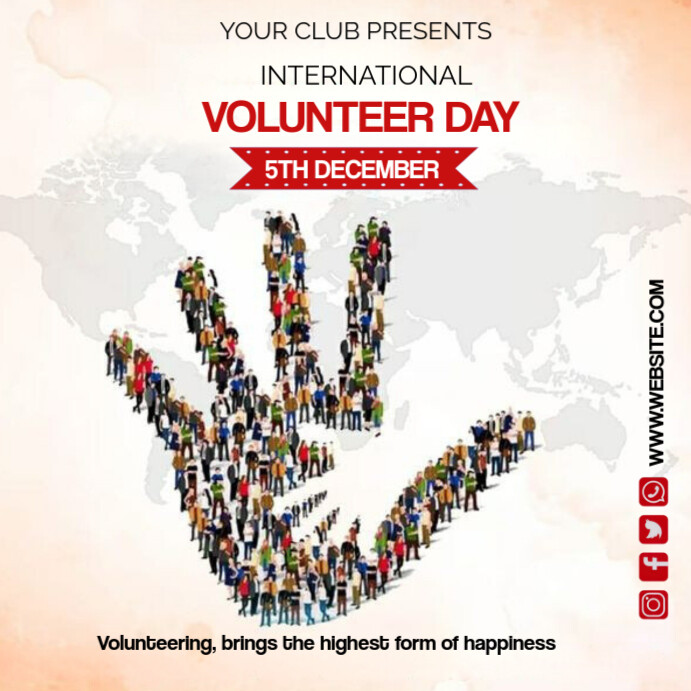 Copy of White Typographic International Volunteer Day Instagram Post ...