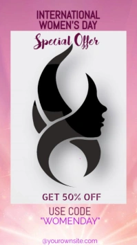 White Typographic International Women's Day Special Offer  Instagram Story Instagram-Story template