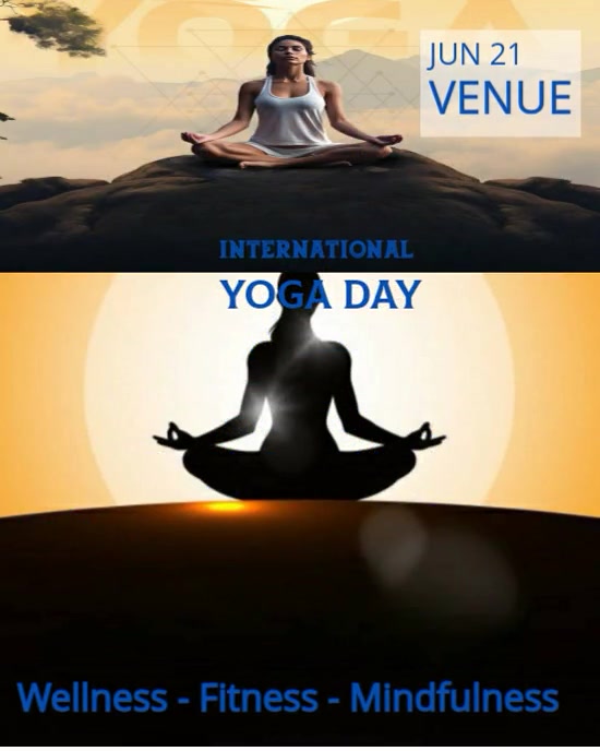 White Typographic International Yoga Day Instagram Portrait template