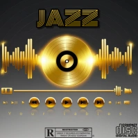 White Typographic Jazz Music  Album Cover Albumhoes template