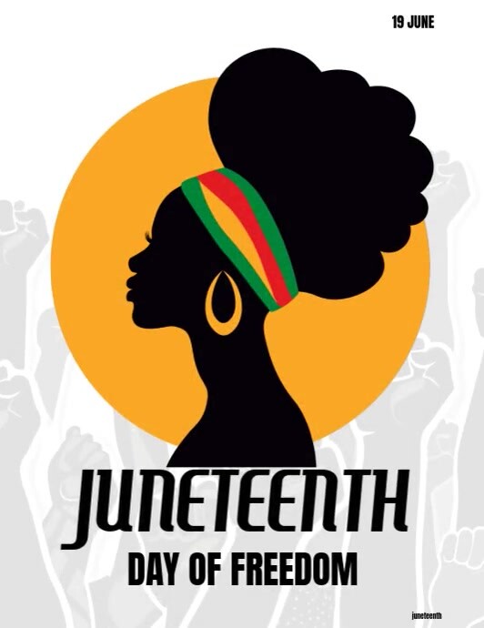 White Typographic Juneteenth Celebration 2025 Flyer (us Letter) Pamflet (Letter AS) template