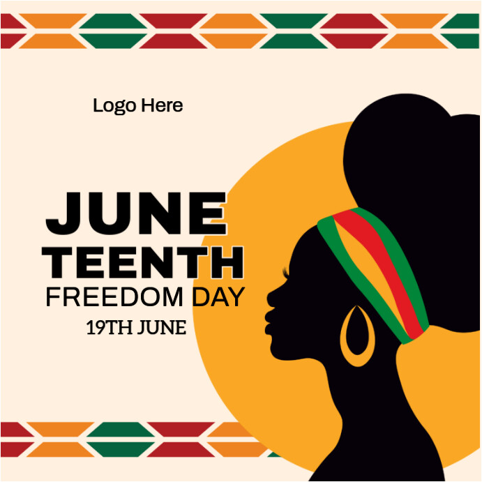 White Typographic Juneteenth Freedom Day Celebration June 19 Instagram Post template