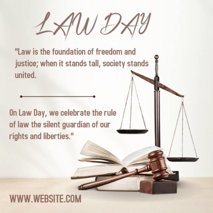 White Typographic Law Day Instagram Post template
