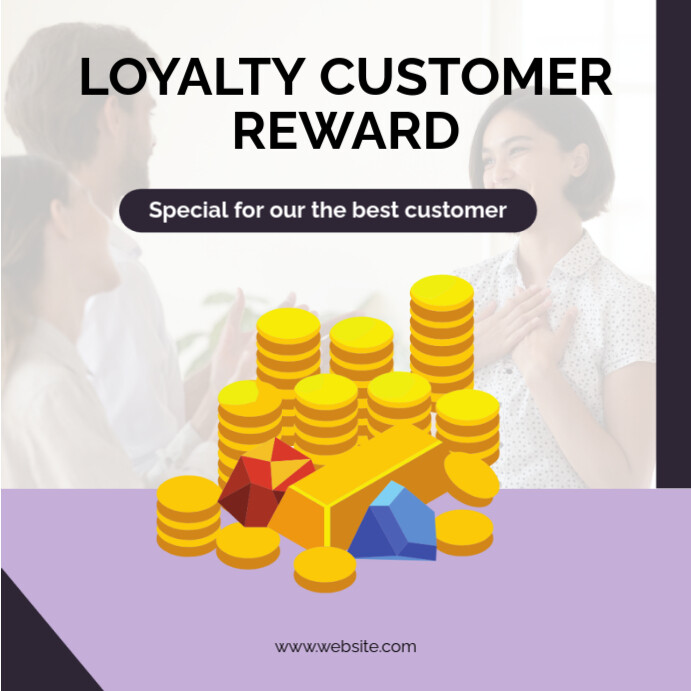 White Typographic Loyalty Customer Rewards Instagram Post Template ...