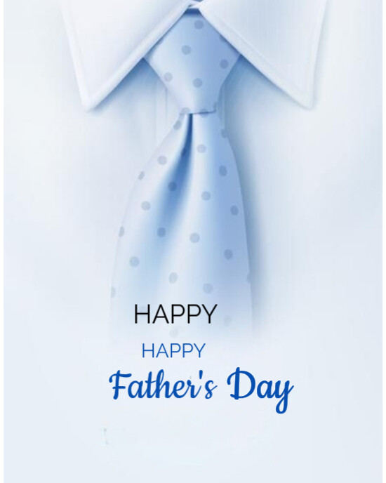 White Typographic Maximalist Happy Father's Day With White Blue Background  Instagram Portrait template