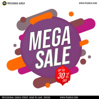 White Typographic Mega Sale  Instagram Post template