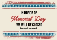 White Typographic Memorial Day Business Sign  Postcard Cartolina template