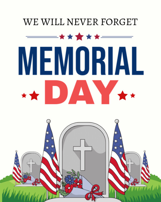 Copy of White Typographic Memorial Day Celebration Flyers Honouring ...