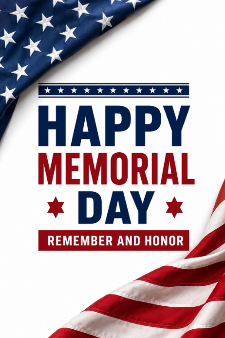 White Memorial Day Posters Template | PosterMyWall