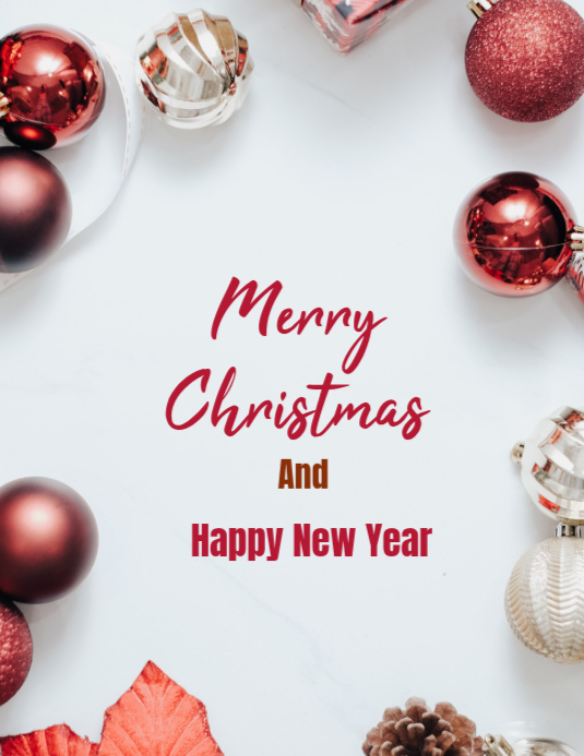 Copy of White Typographic Merry Christmas And Happy New Year Design ...