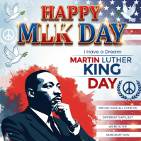 White Typographic Mlk Day Instagram Post template