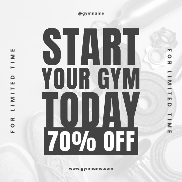 Copy of White Typographic Motivational Fitness Gym Sale Promotional ...