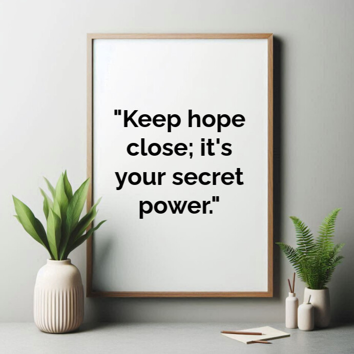 White Typographic Motivational Quotes  Square (1:1) template