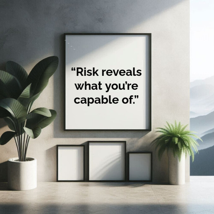 White Typographic Motivational Risk Quotes Square (1:1) Template ...