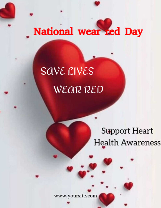 Copy of White Typographic National Wear Red Day Poster Flyer (us Letter ...