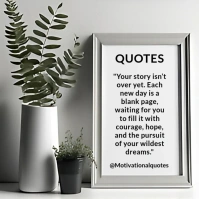 White Typographic New Chapter Wall Frame Motivation Quotes  Instagram Post template