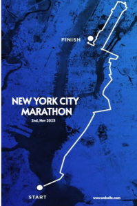 White Typographic New York City Marathon  Pinterest Graphic template