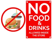 White Typographic No Food & Drinks Allowed Signboard Printable Yard Sign template