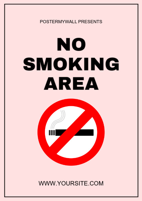 White Typographic No Smoking Area  A4 template