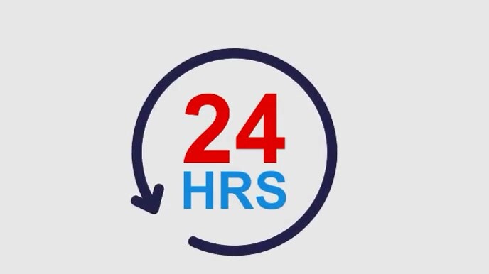 White Typographic Open 24 Hours  Digital Display (16:9) template