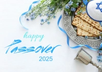White Typographic Passover  Postcard template