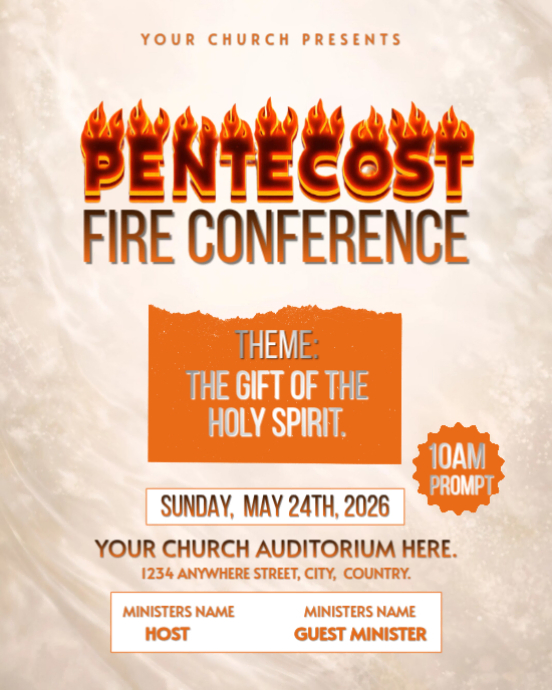 Pentecost Fire Conference Template | PosterMyWall