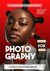 White Typographic Photography Course A3 template