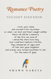White Typographic Poetry Template Half Page Wide