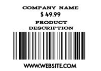 White Typographic Price Tag Bar Code Design A6 template